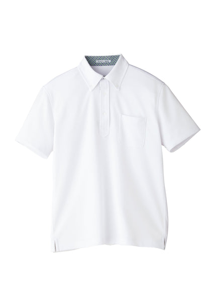 吸水速乾メンズポロシャツ(チェック) | メンズ | 1枚 | FB5023M | ホワイト