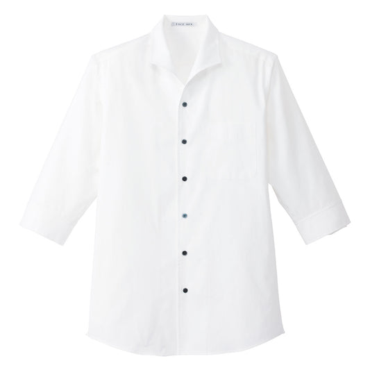 メンズイタリアンカラー七分袖シャツ | メンズ | 1枚 | FB5034M | ホワイト