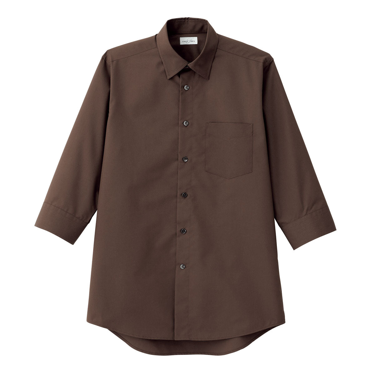メンズレギュラーカラー七分袖シャツ | メンズ | 1枚 | FB5042M | ブラウン