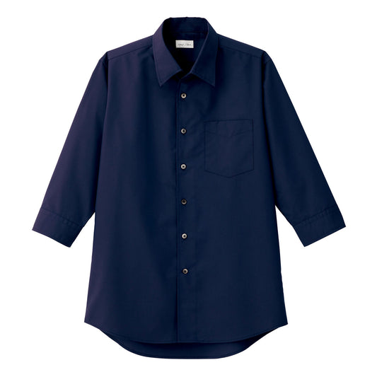 メンズ開襟七分袖シャツ | メンズ | 1枚 | FB5044M | ネイビー