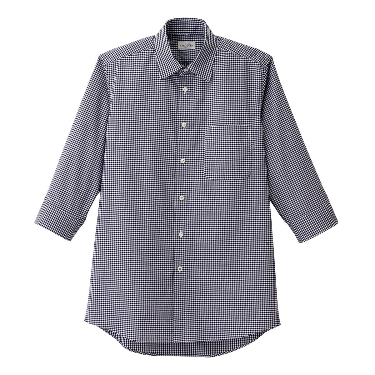 メンズセミワイドカラー七分袖シャツ | メンズ | 1枚 | FB5048M | ネイビー