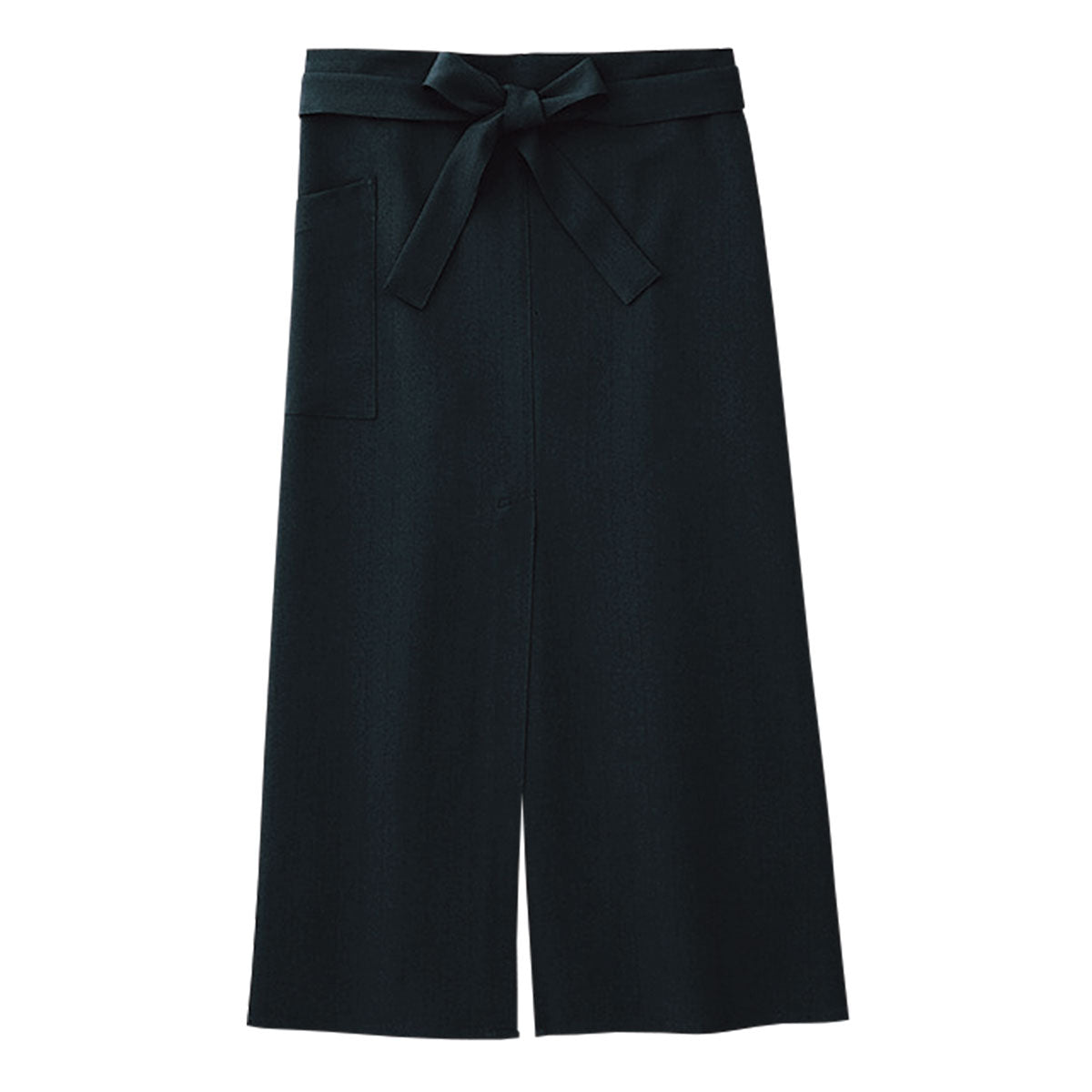 スリット入りロングエプロン | カフェ・飲食店制服 | 1枚 | FK7078 | ブラック