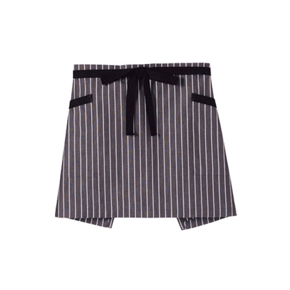 ストライプ柄ショートエプロン | カフェ・飲食店制服 | 1枚 | FK7126 | ブラウン