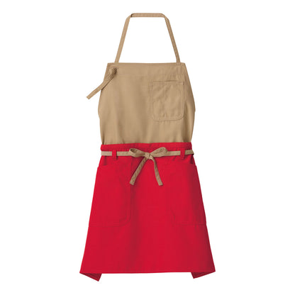 2WAYエプロン | カフェ・飲食店制服 | 1枚 | FK7158 | モカ×レッド