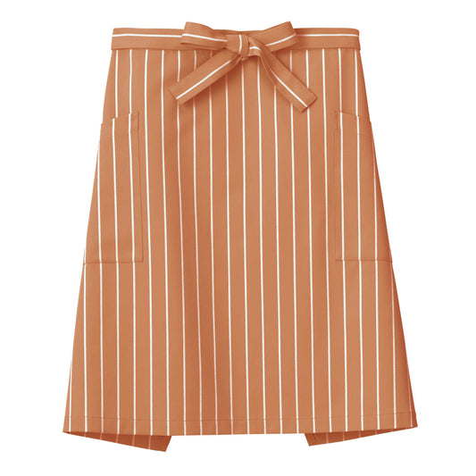サロンエプロン（ストライプ） | カフェ・飲食店制服 | 1枚 | FK7162 | オレンジ