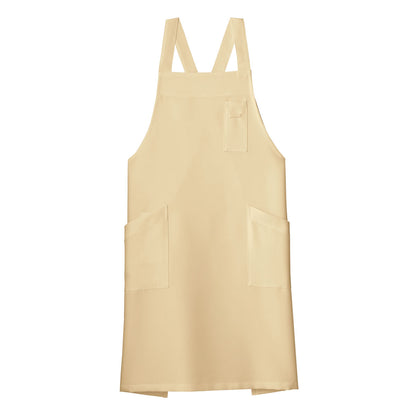 バッククロス胸当てエプロン | カフェ・飲食店制服 | 1枚 | FK7163 | ベージュ