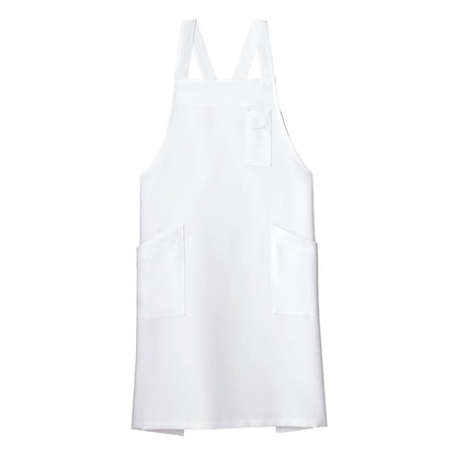 バッククロス胸当てエプロン | カフェ・飲食店制服 | 1枚 | FK7163 | ホワイト