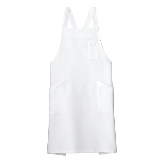 バッククロス胸当てエプロン | カフェ・飲食店制服 | 1枚 | FK7163 | ホワイト