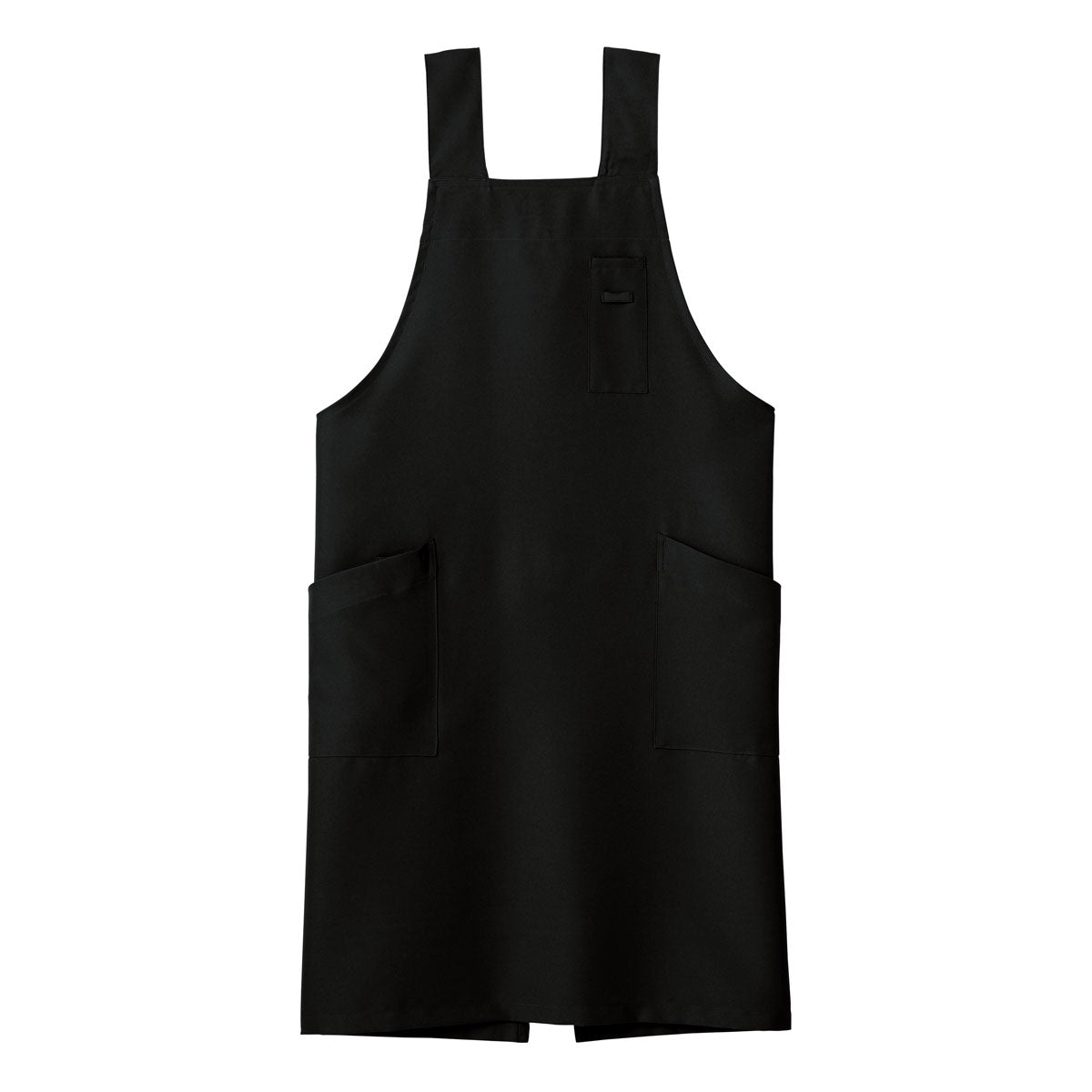 H型胸当てエプロン | カフェ・飲食店制服 | 1枚 | FK7164 | ブラック