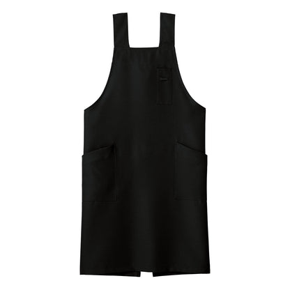 H型胸当てエプロン | カフェ・飲食店制服 | 1枚 | FK7164 | ブラック