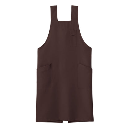 H型胸当てエプロン | カフェ・飲食店制服 | 1枚 | FK7164 | ブラウン