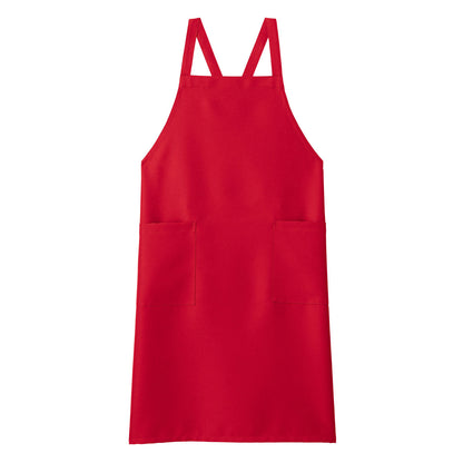 胸当てエプロン | カフェ・飲食店制服 | 1枚 | FK7168 | レッド