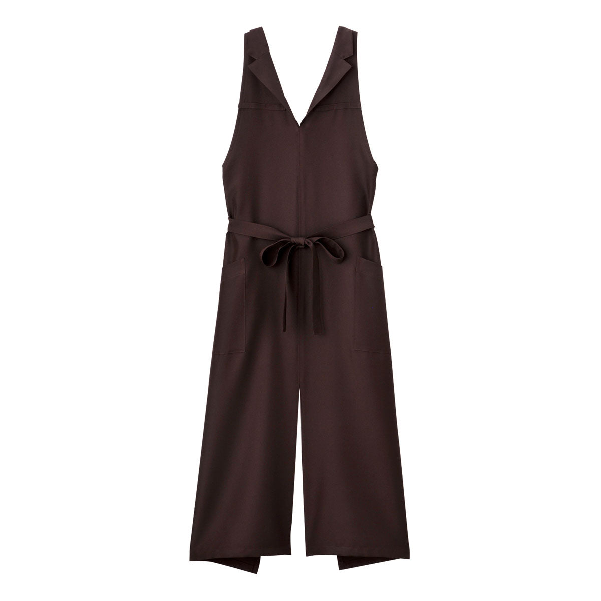 襟付き胸当てエプロン | カフェ・飲食店制服 | 1枚 | FK7177 | ブラウン