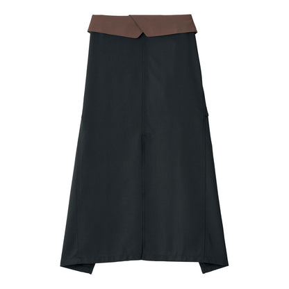 ソムリエエプロン | カフェ・飲食店制服 | 1枚 | FK7178 | ブラック×ブラウン