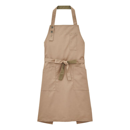 胸当てエプロン | ノベルティ(小物) | 1枚 | FK7193 | ベージュ×カーキ