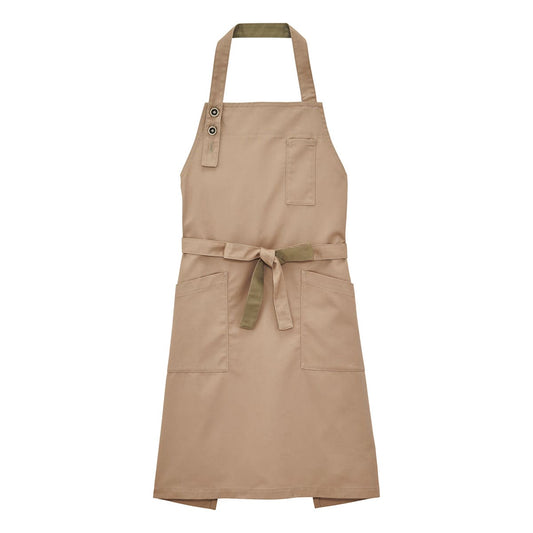 胸当てエプロン | ノベルティ(小物) | 1枚 | FK7193 | ベージュ×カーキ