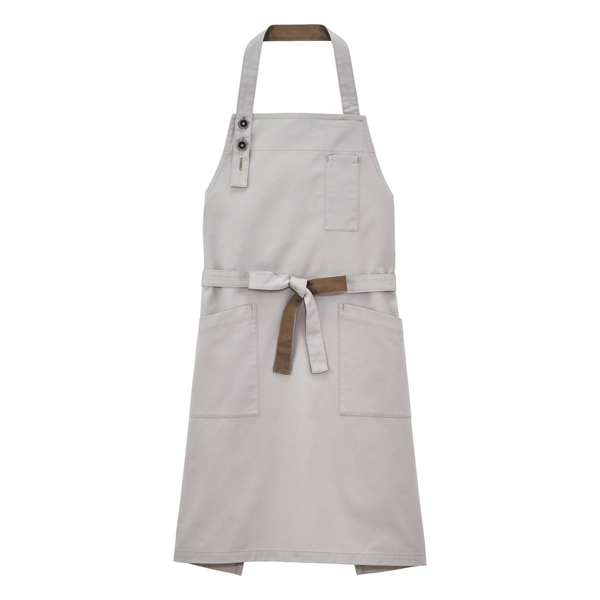 胸当てエプロン | ノベルティ(小物) | 1枚 | FK7193 | グレー×ブラウン
