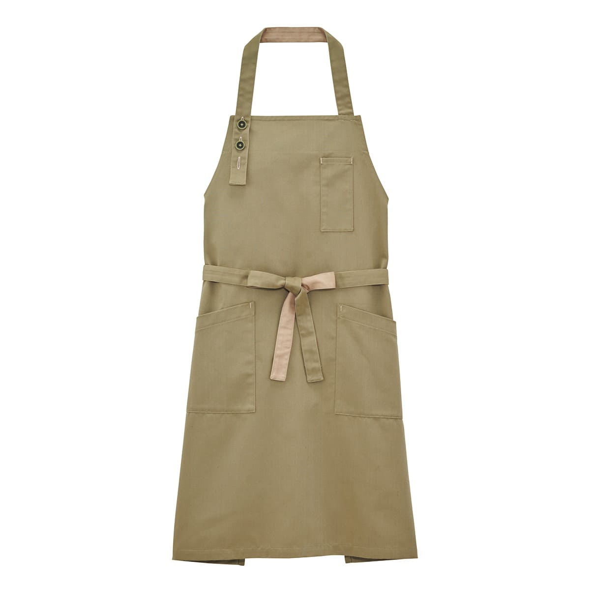 胸当てエプロン | ノベルティ(小物) | 1枚 | FK7193 | カーキ×ベージュ