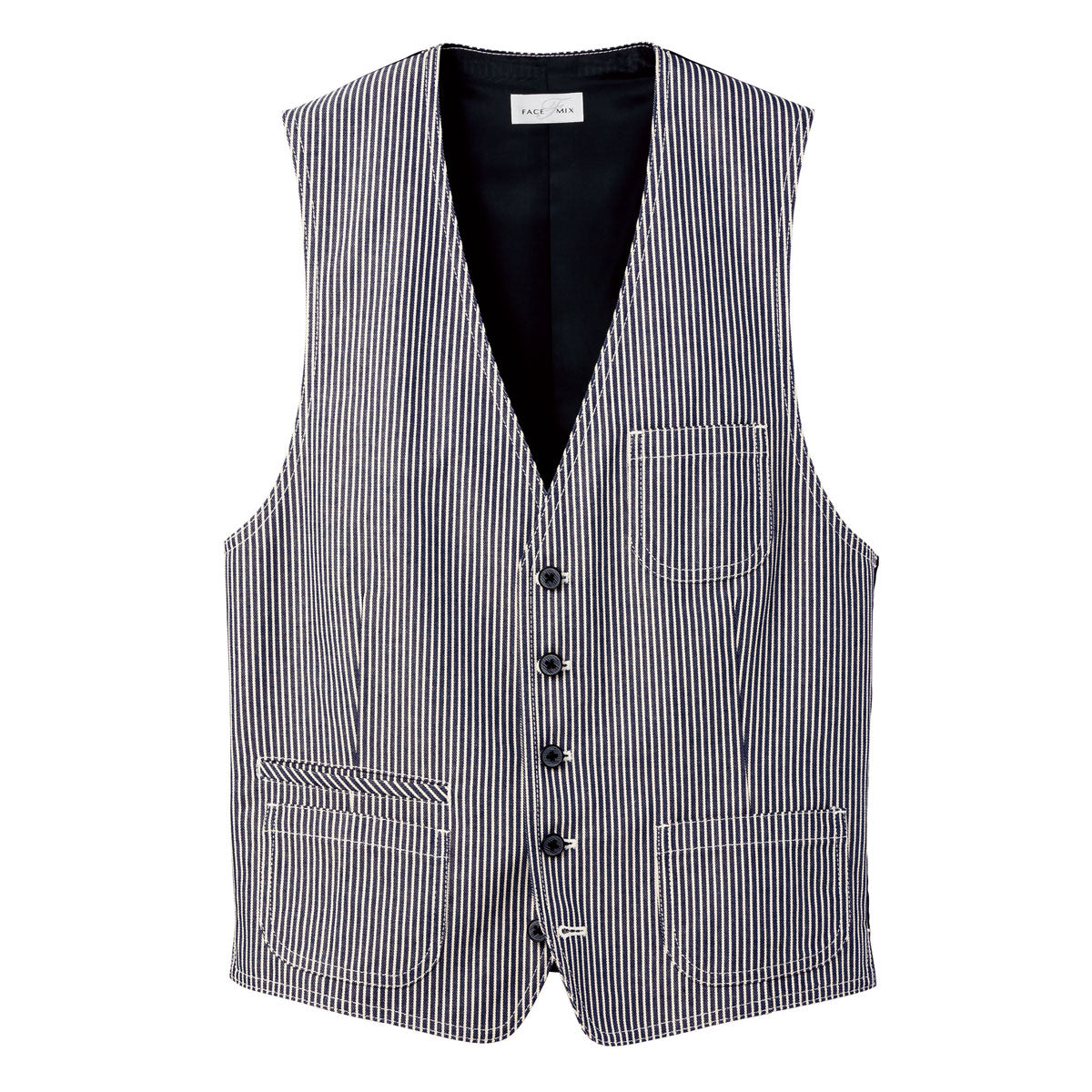 ヒッコリーベスト | メンズ | 1枚 | FV1701U | ホワイト×ブラック