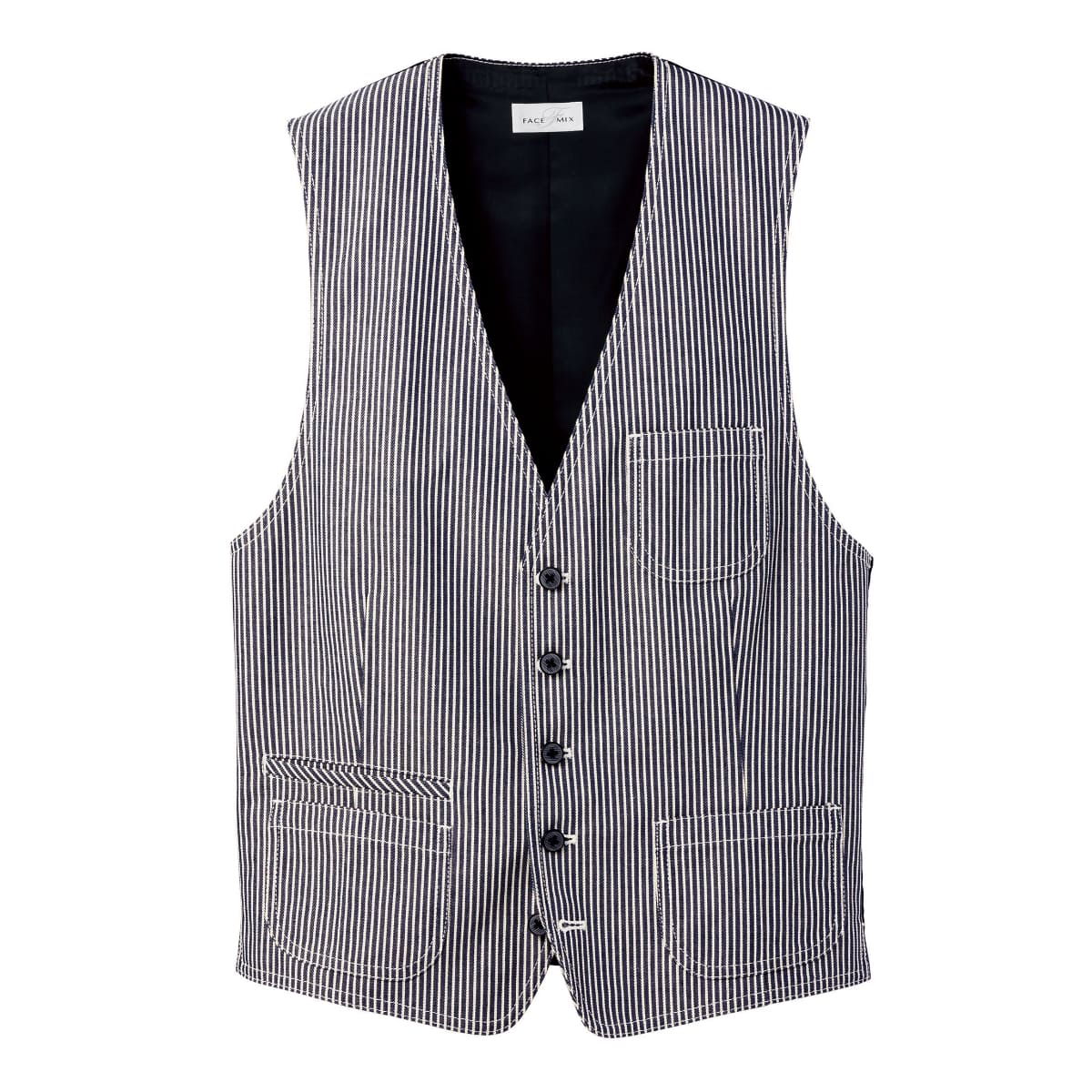 ヒッコリーベスト | メンズ | 1枚 | FV1701U | ホワイト×ブラック