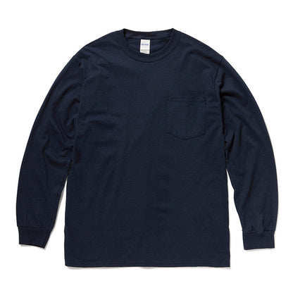6.0 oz ウルトラコットンロングスリーブポケットTシャツ | ビッグサイズ | 1枚 | 2410 | ネイビー
