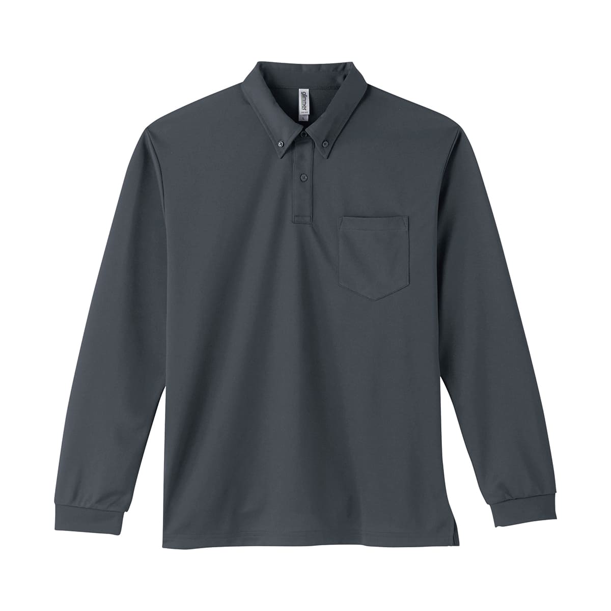 4.4オンス ドライボタンダウン長袖ポロシャツ | ビッグサイズ | 1枚 | 00314-ABL | ダークグレー