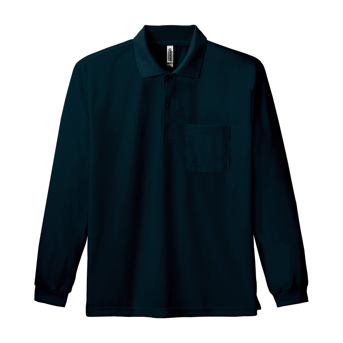 ドライ長袖ポロシャツ(ポケット付) | ビッグサイズ | 1枚 | 00335-ALP | ブラック