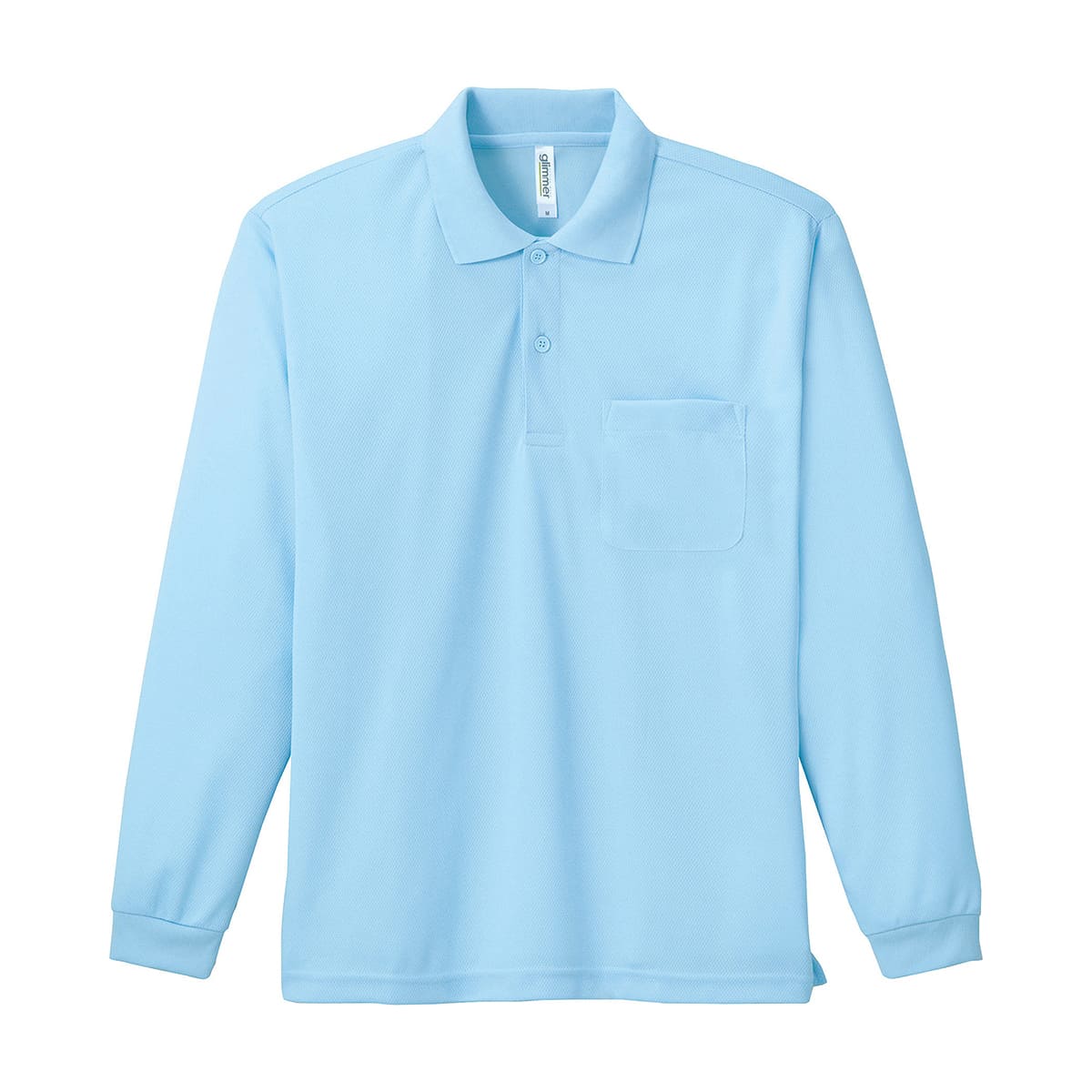 ドライ長袖ポロシャツ(ポケット付) | ビッグサイズ | 1枚 | 00335-ALP | ライトブルー
