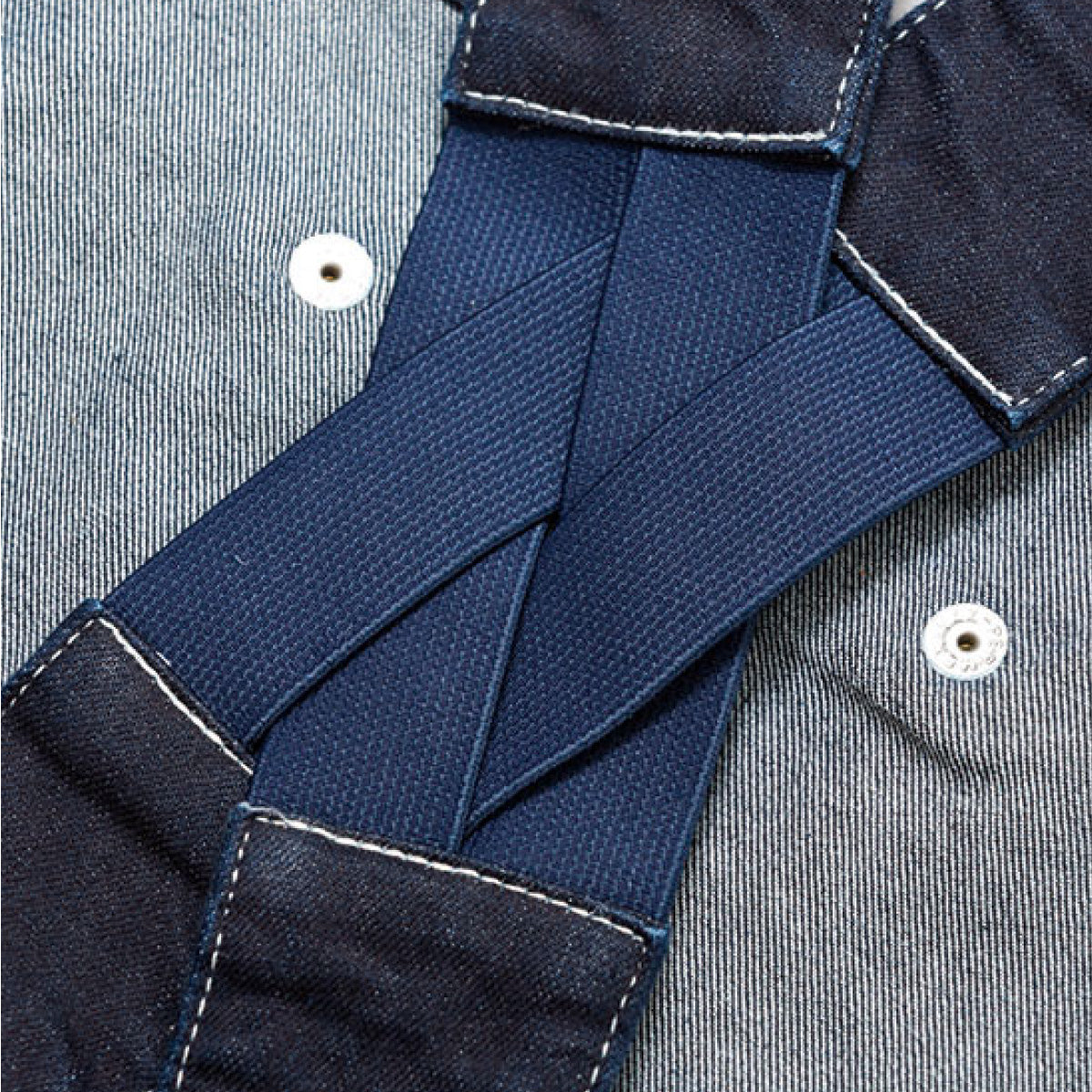 オーバーオールエプロン | カフェ・飲食店制服 | 1枚 | LCK79001 | ホワイト×ブルー