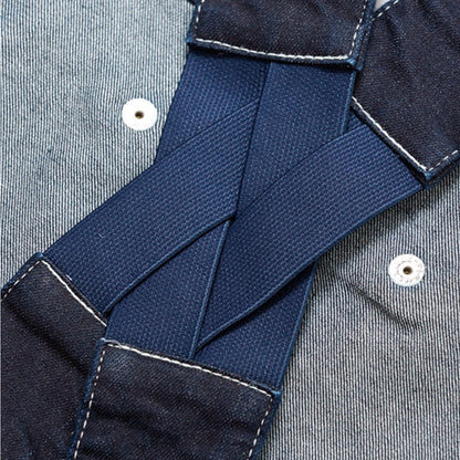 オーバーオールエプロン | カフェ・飲食店制服 | 1枚 | LCK79001 | ホワイト×ブルー