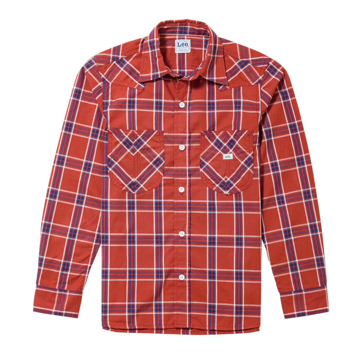 レディースウエスタンチェック長袖シャツ | カフェ・飲食店制服 | 1枚 | LCS43006 | ネイビー×ホワイト