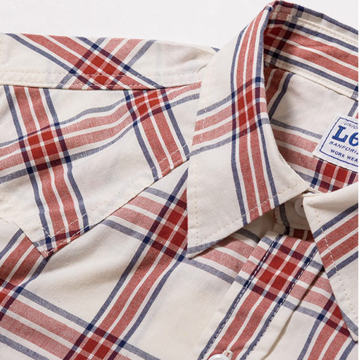 レディースウエスタンチェック七分袖シャツ | カフェ・飲食店制服 | 1枚 | LCS43007 | ブルー
