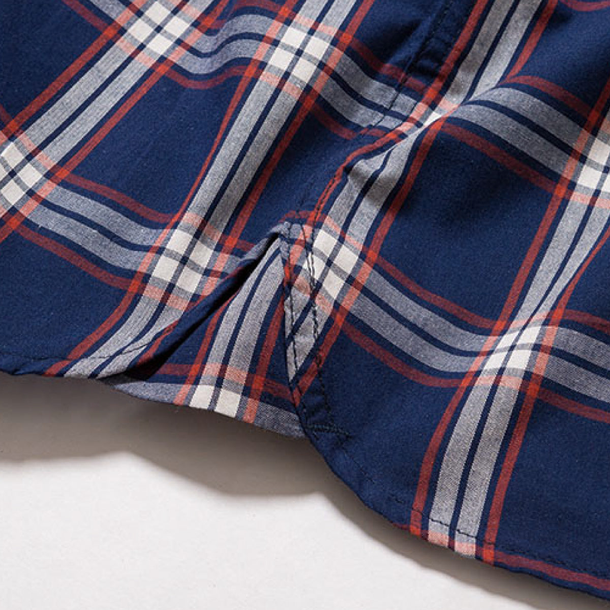 メンズウエスタンチェック長袖シャツ | カフェ・飲食店制服 | 1枚 | LCS46006 | レッド×ネイビー