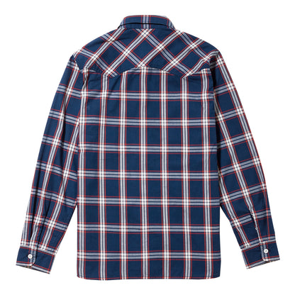 メンズウエスタンチェック長袖シャツ | カフェ・飲食店制服 | 1枚 | LCS46006 | レッド×ネイビー