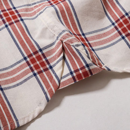 メンズウエスタンチェック七分袖シャツ | カフェ・飲食店制服 | 1枚 | LCS46007 | ブルー