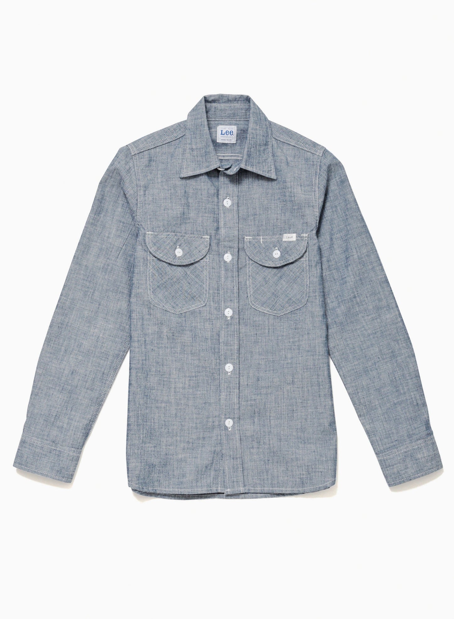 レディースシャンブレー長袖シャツ | カフェ・飲食店制服 | 1枚 | LCS43003 | ブルー