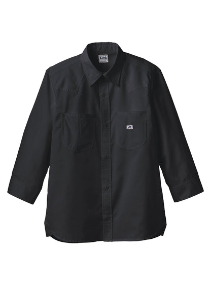 ユニセックス七分袖シャツ | カフェ・飲食店制服 | 1枚 | LCS49002 | ブラック