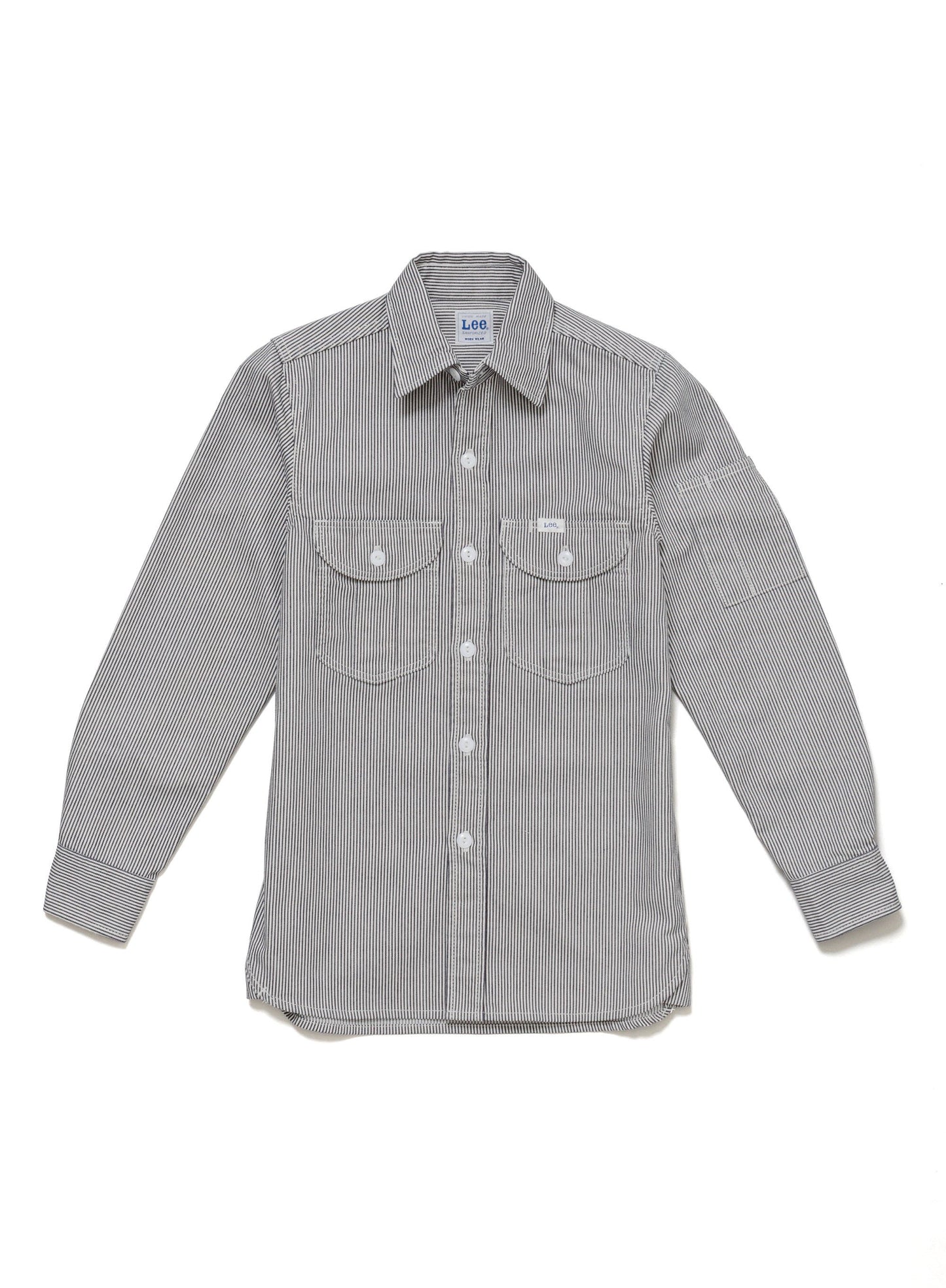 レディースワーク長袖シャツ | カフェ・飲食店制服 | 1枚 | LWS43001 | ホワイト×ブルー