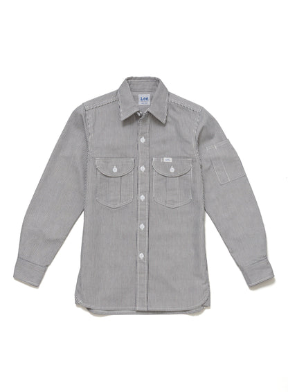 レディースワーク長袖シャツ | カフェ・飲食店制服 | 1枚 | LWS43001 | ホワイト×ブルー