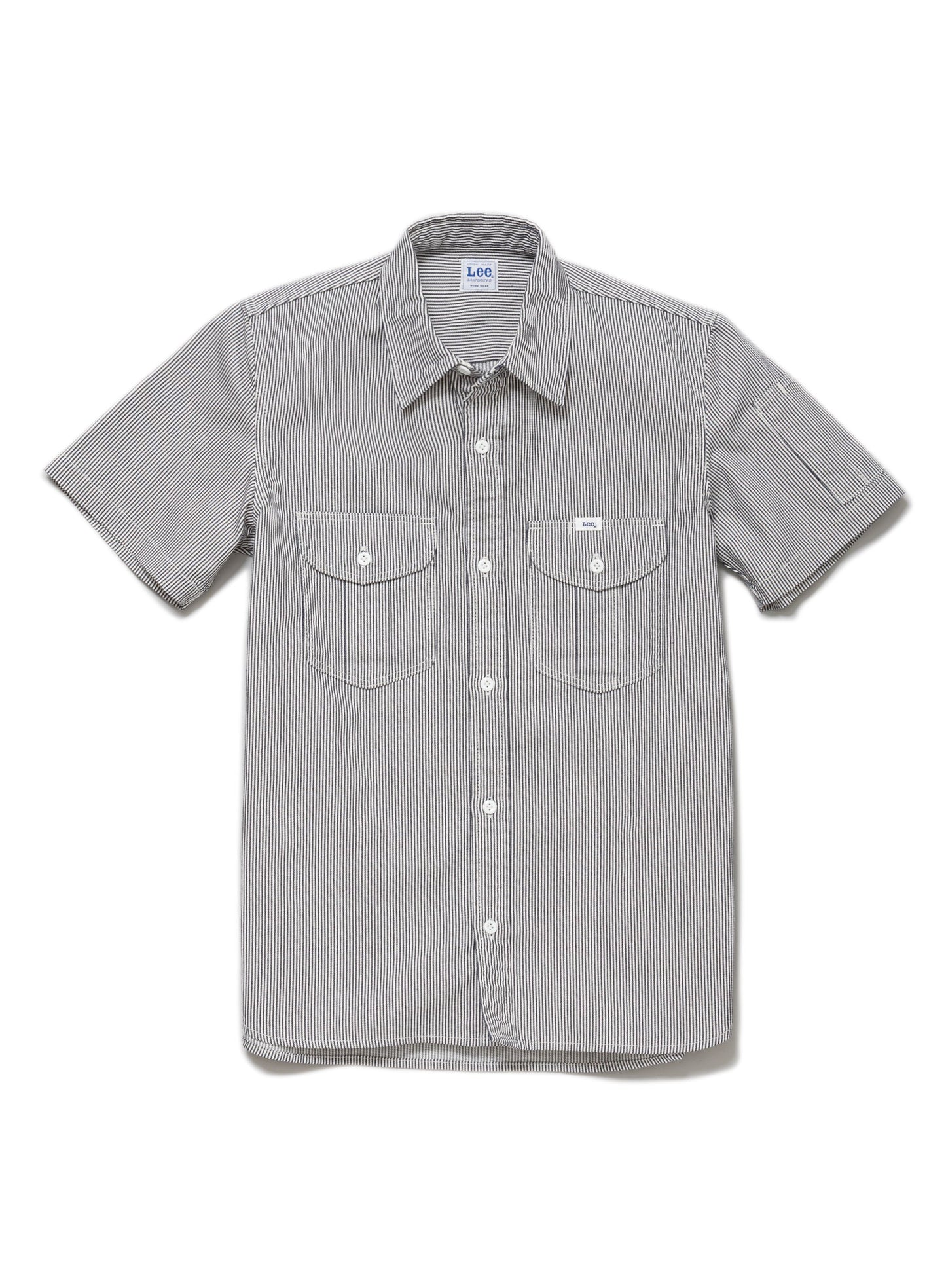 レディースワーク半袖シャツ | カフェ・飲食店制服 | 1枚 | LWS43002 | ホワイト×ブルー