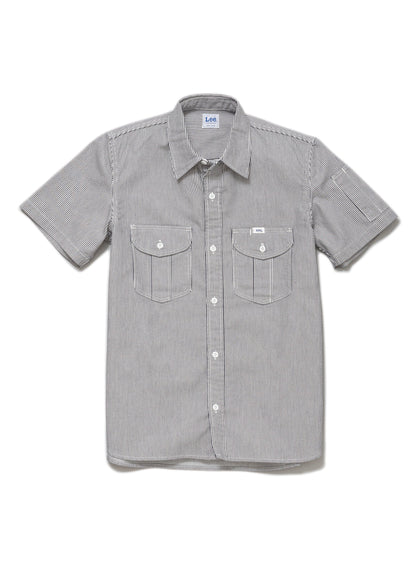 レディースワーク半袖シャツ | カフェ・飲食店制服 | 1枚 | LWS43002 | ホワイト×ブルー