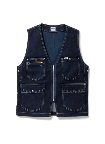 ジップアップベスト | カフェ・飲食店制服 | 1枚 | LWV19001 | インディゴネイビー