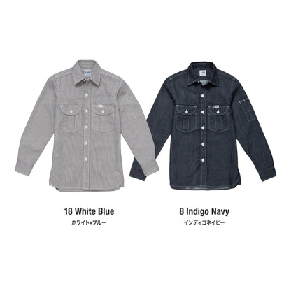 レディースワーク長袖シャツ | カフェ・飲食店制服 | 1枚 | LWS43001 | インディゴネイビー