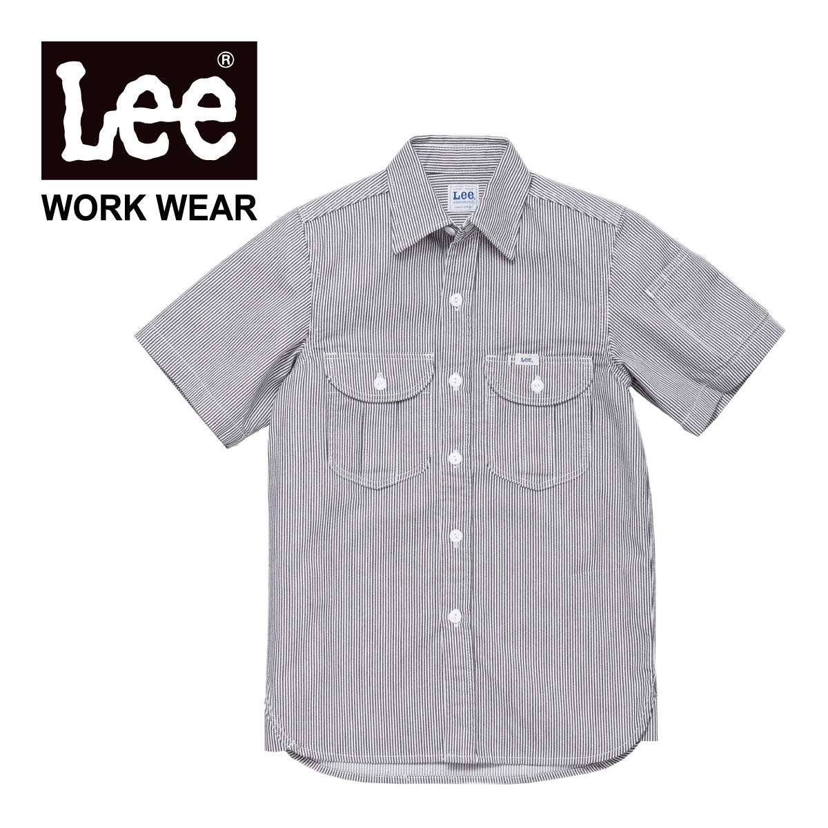 メンズワーク半袖シャツ | カフェ・飲食店制服 | 1枚 | LWS46002 | ホワイト×ブルー