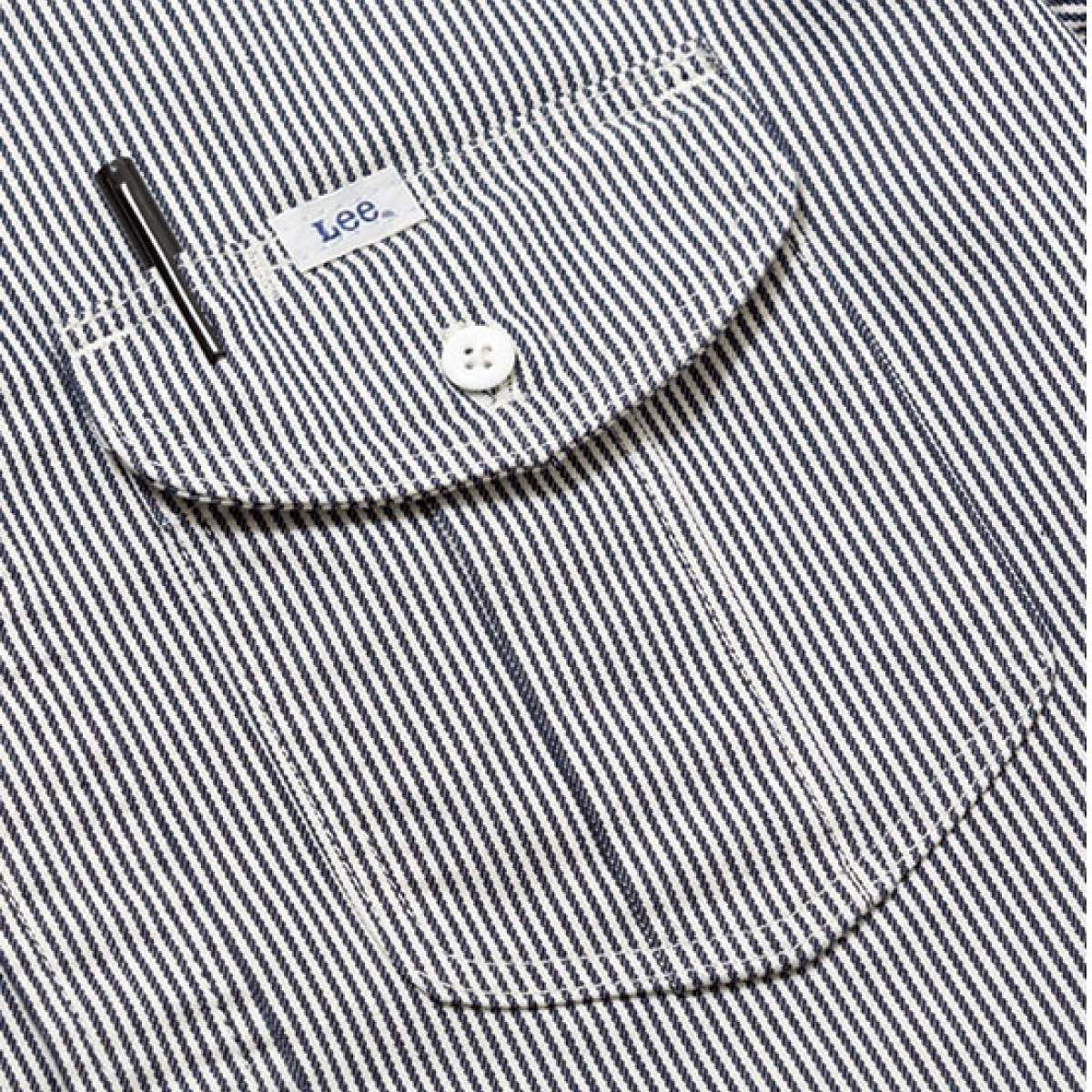 メンズワーク半袖シャツ | カフェ・飲食店制服 | 1枚 | LWS46002 | ホワイト×ブルー