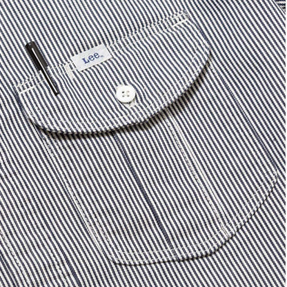 メンズワーク半袖シャツ | カフェ・飲食店制服 | 1枚 | LWS46002 | ホワイト×ブルー