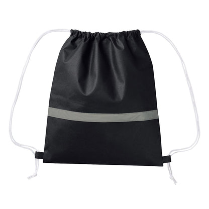 不織布リフレクター付巾着リュック | ノベルティ(小物) | 1枚 | MA9030 | ナイトブラック