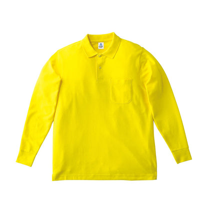 ポケット付CVC鹿の子ドライ長袖ポロシャツ | メンズ | 1枚 | MS3115 | イエロー
