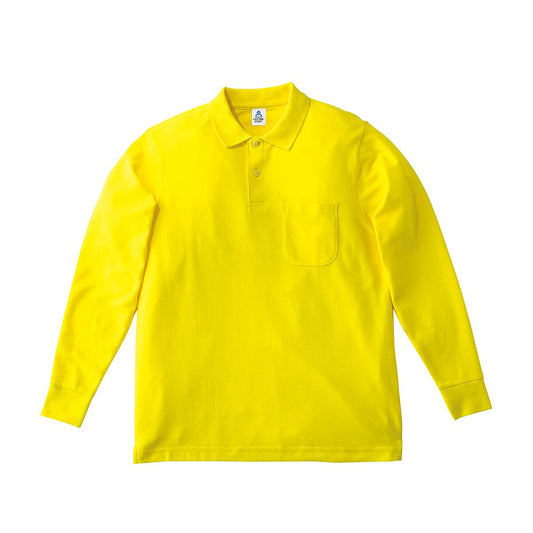 ポケット付CVC鹿の子ドライ長袖ポロシャツ | メンズ | 1枚 | MS3115 | イエロー