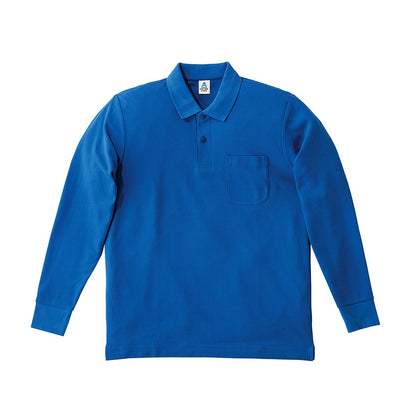 ポケット付CVC鹿の子ドライ長袖ポロシャツ | メンズ | 1枚 | MS3115 | ロイヤルブルー